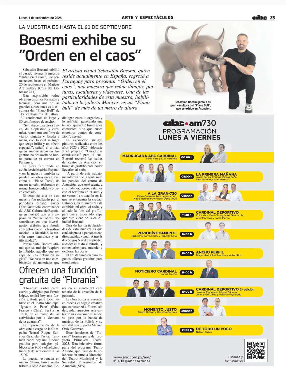 ABC COLOR: BOESMI EXHIBE SU "ORDEN EN EL CAOS" 2025